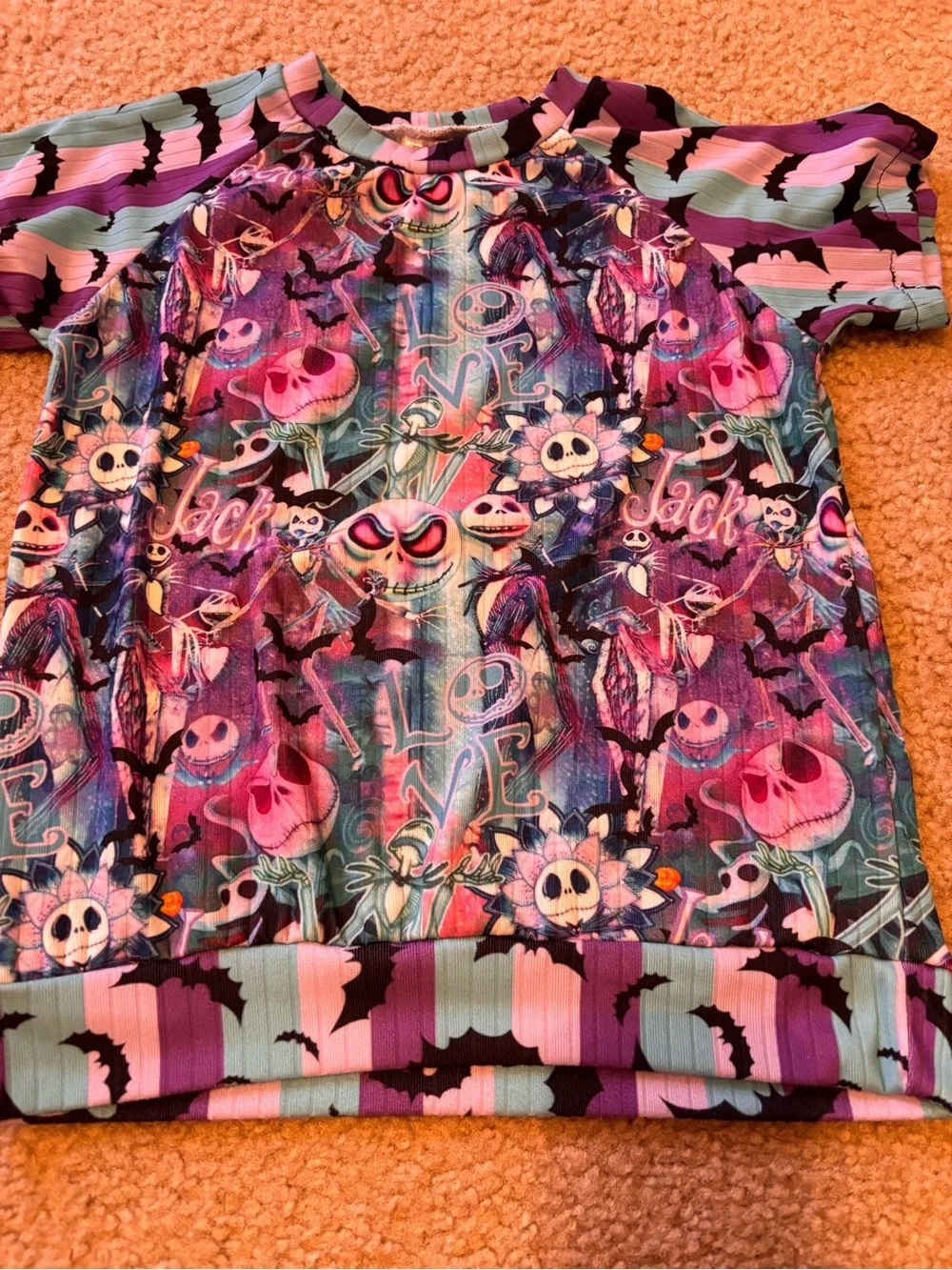 Kids Halloween NBC Raglan Shirt Size 7/8